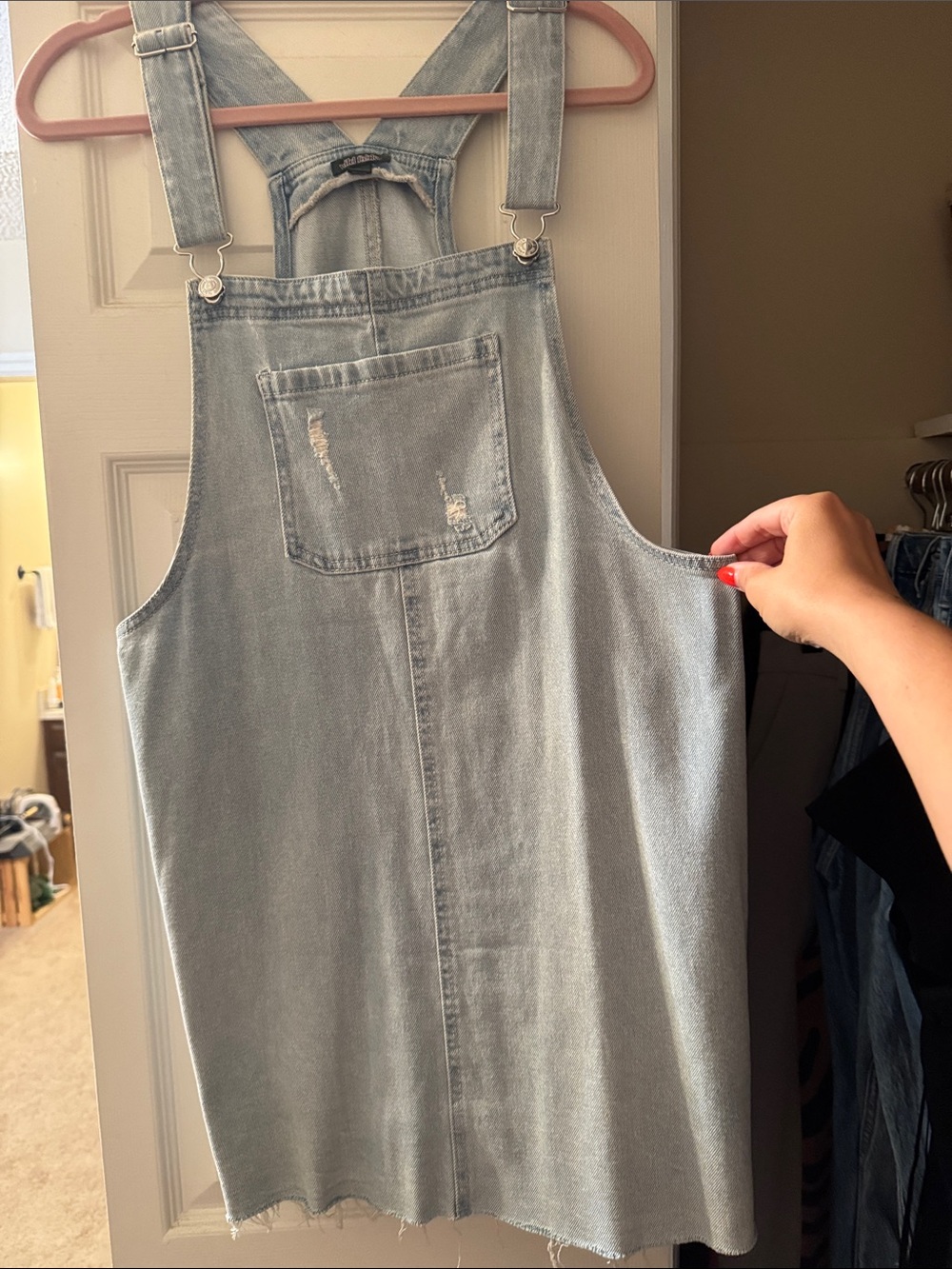 wild fable Light Wash Denim Overall Dress